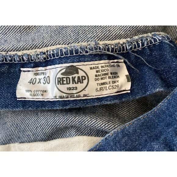 Red Kap Mens 40x30 Blue Denim Jeans Classic‎ Fit 100% Cotton Durable Workwear - Picture 4 of 6